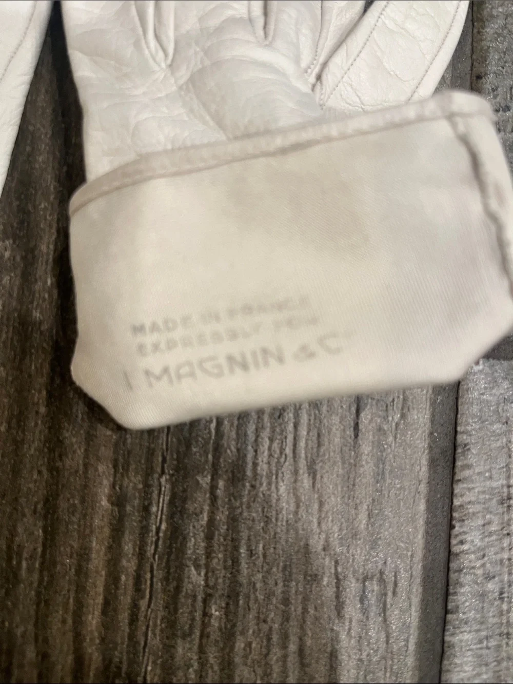 Vintage Classic White Leather & silk Gloves
